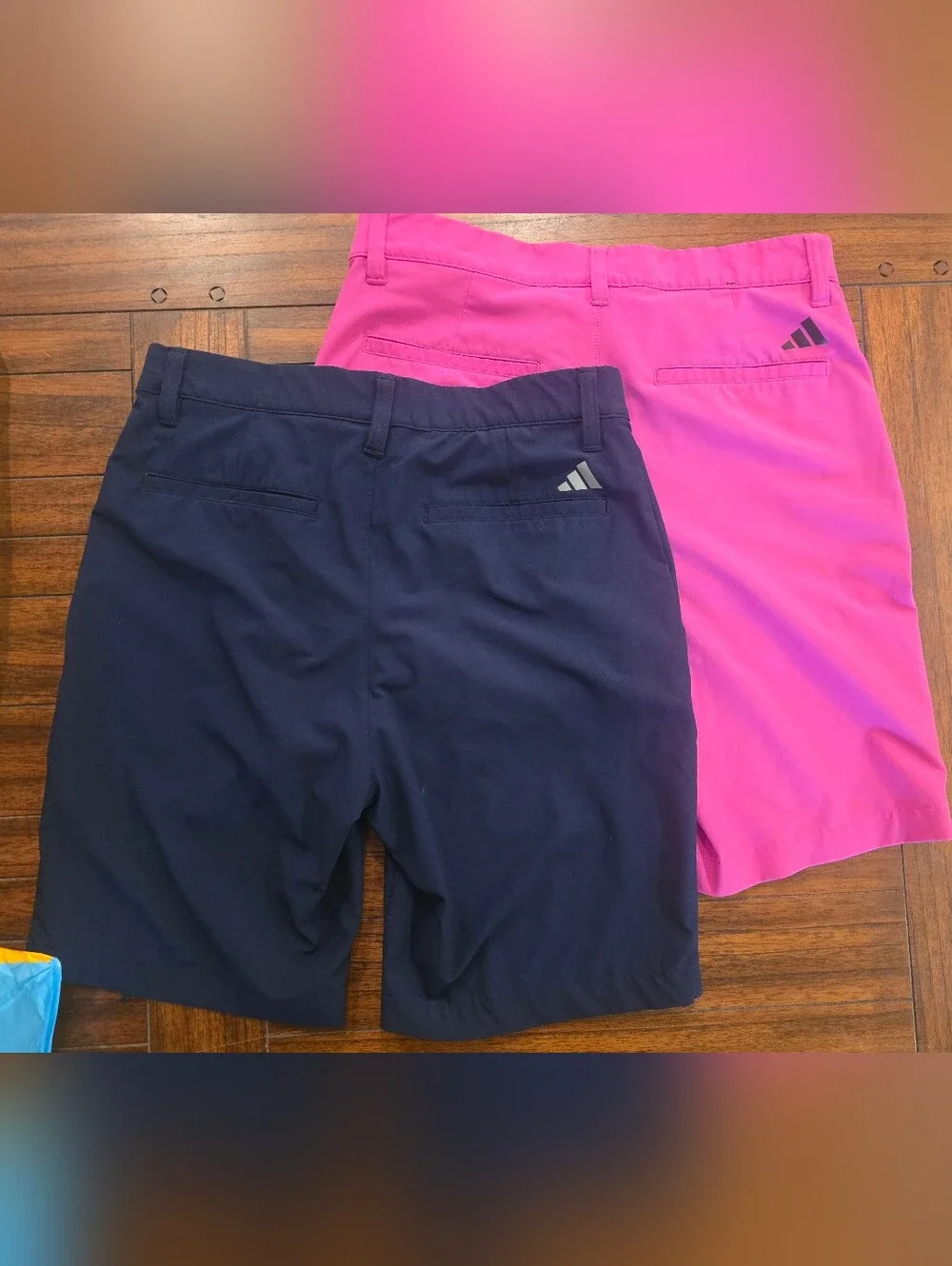 adidas Pink and Navy Golf Shorts Set